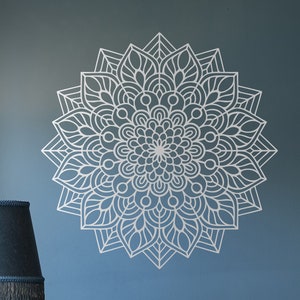 Simple Floral Mandala Wall Decal Line Circle Intricate Detail Line Art Geometric