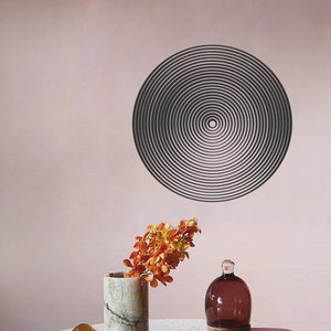 Minimal Op Art Line Geometric Wall Decal Line Circle Mandala