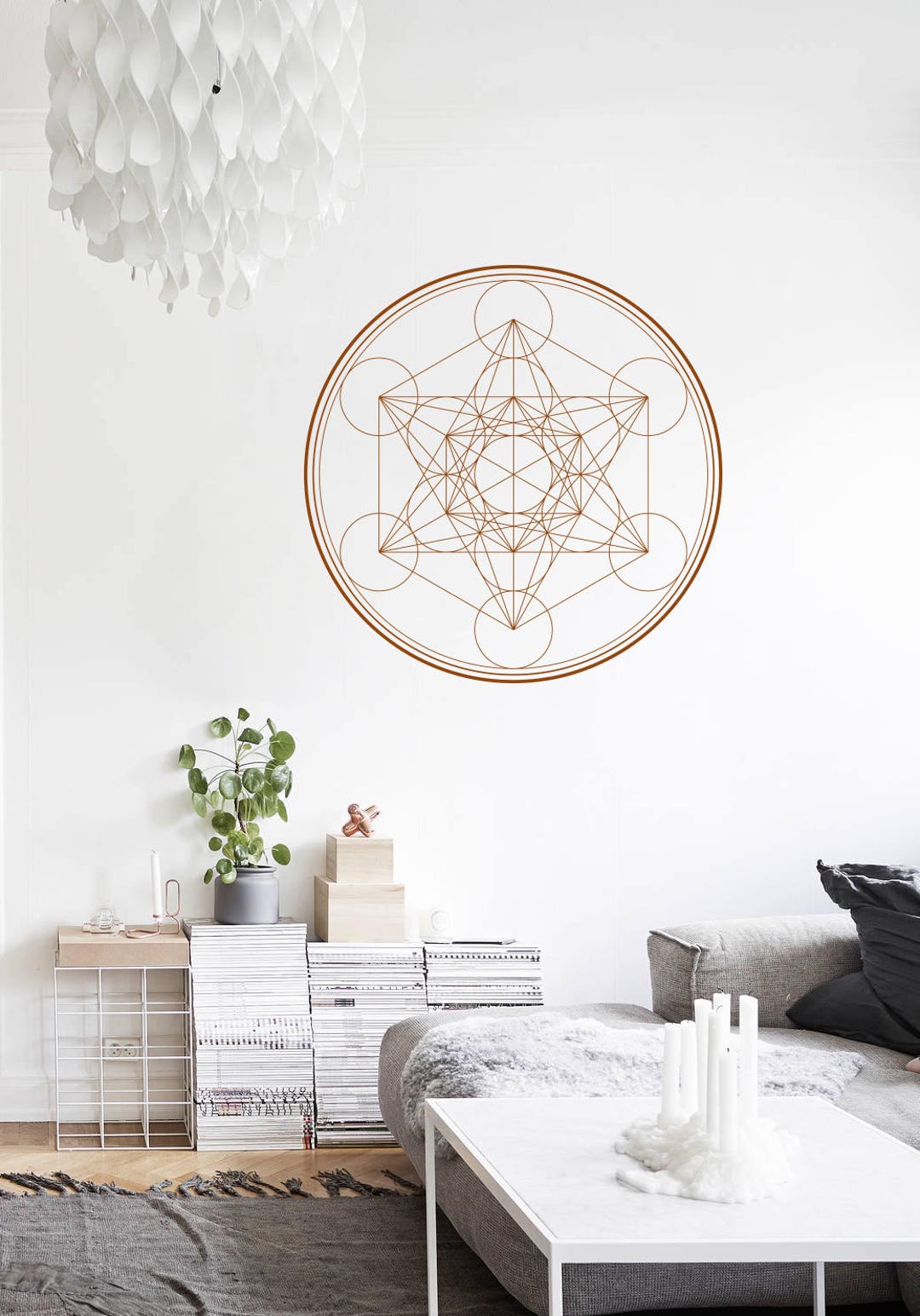 SACRED GEOMETRY Metatron's Cube Alchemy Geometric Wall Etsy