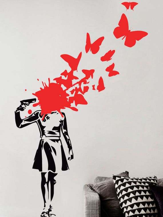 Wandtattoo Banksy kleines Mädchen und Soldat