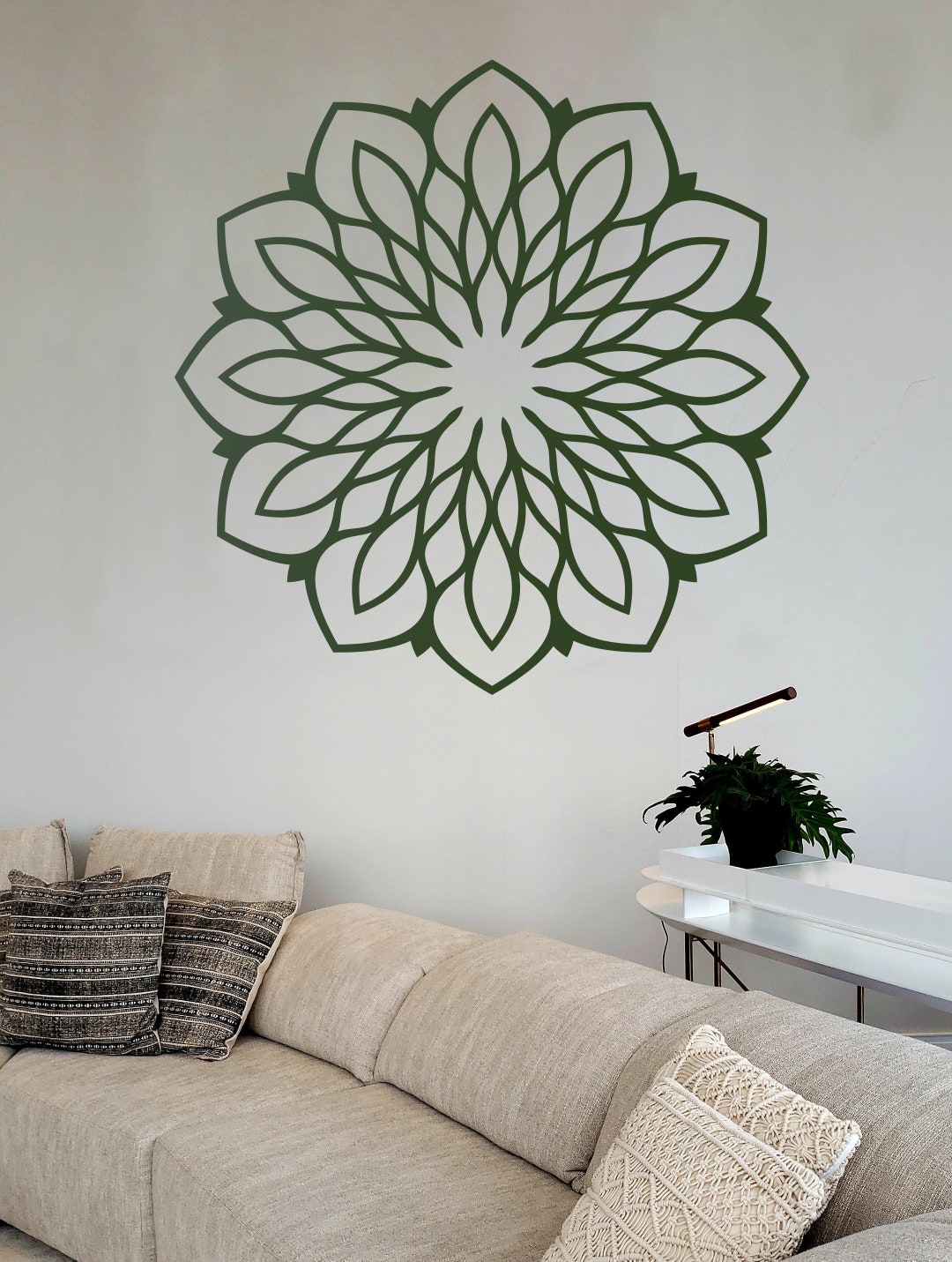 XXL Plain and Simple Mandala Wall Decal Line Circle Intricate Detail