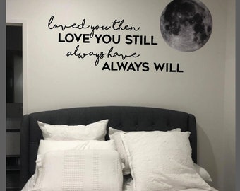 Modern Minimalistic Typography Quote 'LOVE YOU' Vinyl Wall Decal Sticker