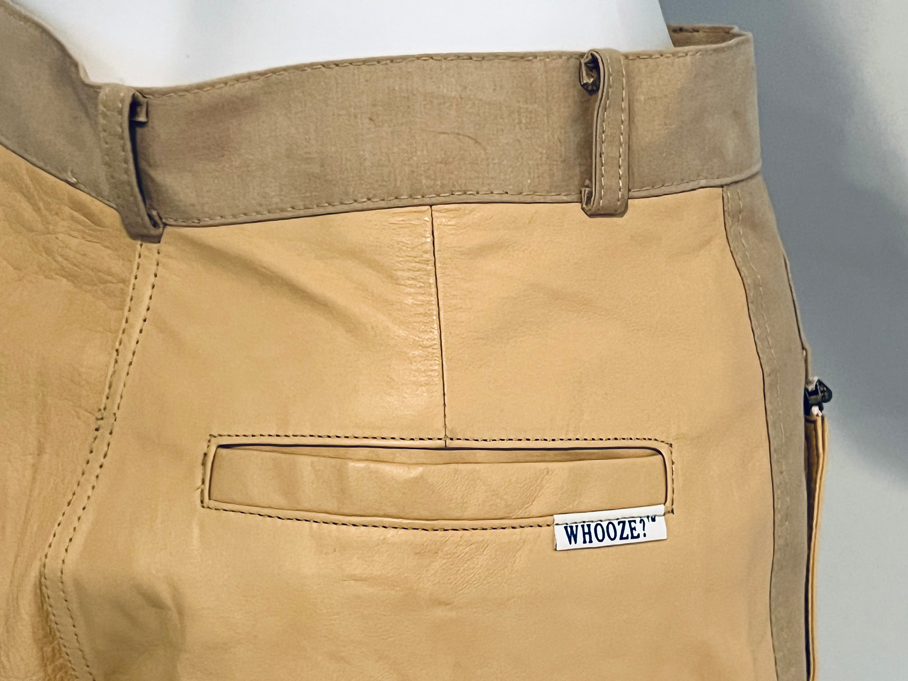 True Vintage C1980s 100% Genuine Leather, Yellow Gold Pants Slacks