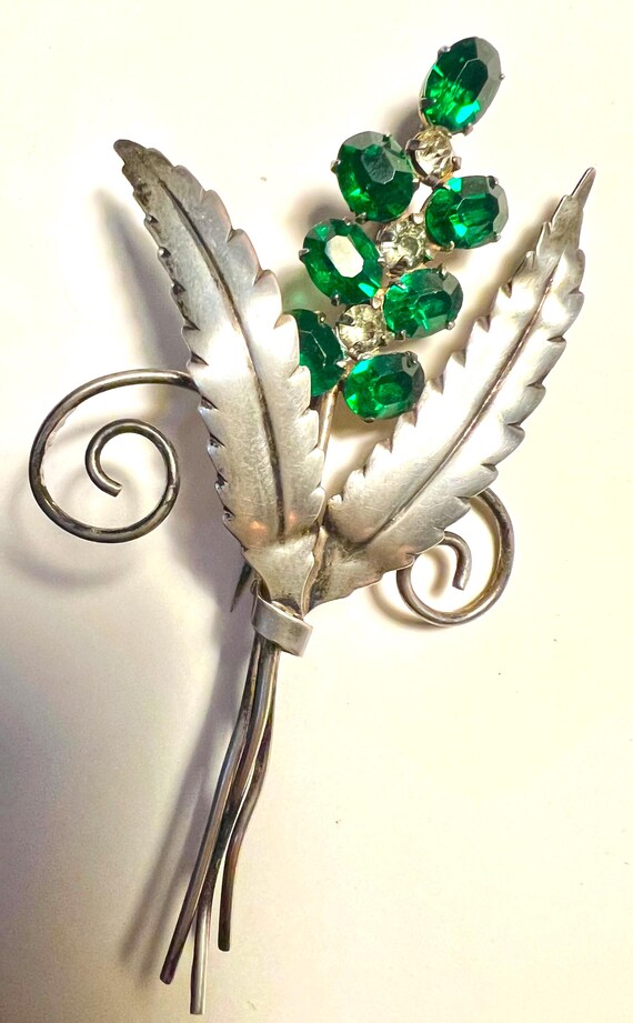 Vintage C1940s Extra Large Figural Leaf Brooch, S… - image 3
