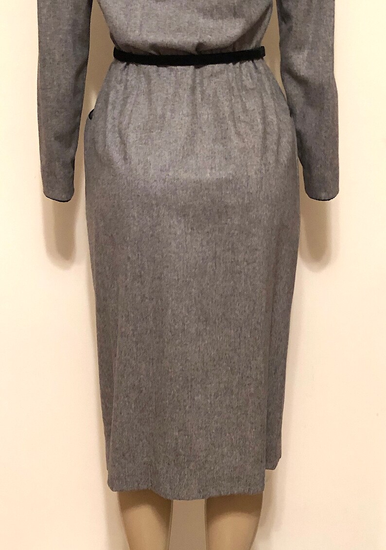 Vintage 1980s Designer Albert Capraro Gray Wool & Black Etsy