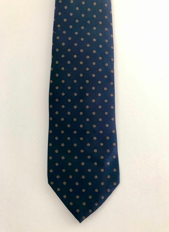 Vintage Upscale Classic Pure Silk Neck Tie, Navy,… - image 2