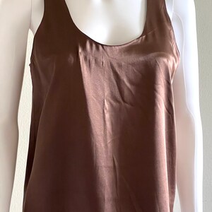 Vintage C1980s Oleg Cassini Pure Silk Chocolate Brown Shell