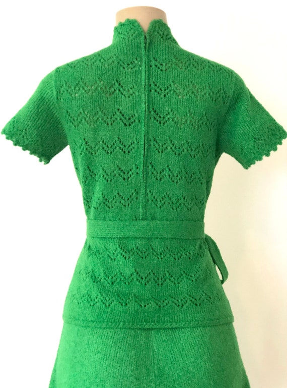 Vintage 1970s St. John Knits Kelly Green Short Sleeve… Gem