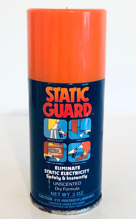 Vintage 1987 Static Guard, Eliminate Static Cling Electricity Spray,  Vintage Household Supplies, Advertising Prop 