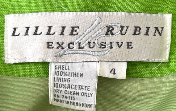 Vintage  C1980s Lillie Rubin Exclusive 100% Linen… - image 10