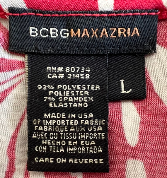 Vintage C1990s BCBG Max Azria Red & off White V Neck