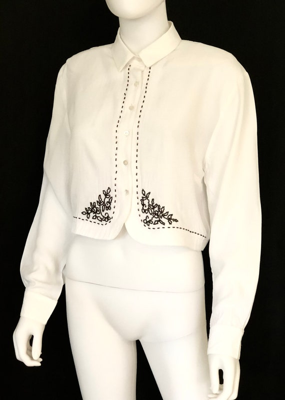 Vintage C1980s JM By Shelli Segal Bolero Cropped … - image 1