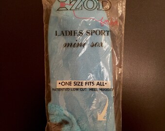 SOFT! Vintage Izod For Her, Orlon Blend, Mini-Sox Sport Socks Booties, Blue, NWT