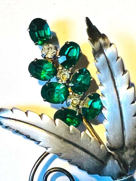 Vintage C1940s Extra Large Figural Leaf Brooch, S… - image 6