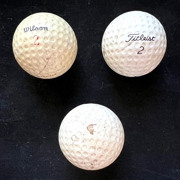 Vintage  Lot (3) Golf Balls, Wilson 2 Trophy 2 , Titleist 2 Acushnet, Gold Medal 3 Spalding