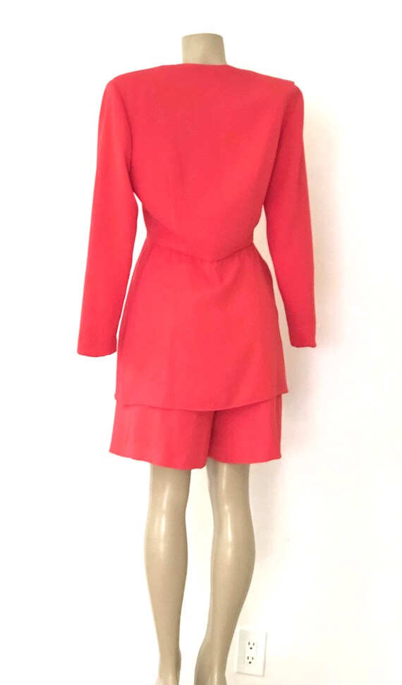 Vintage 1980s Formal Coral Orange Cocktail Dress … - image 8