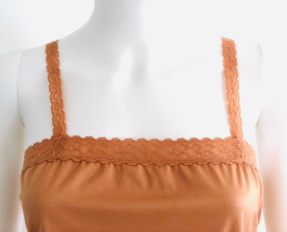 Vintage C1970s Vanity Fair Pink Brown Camisole Li… - image 3