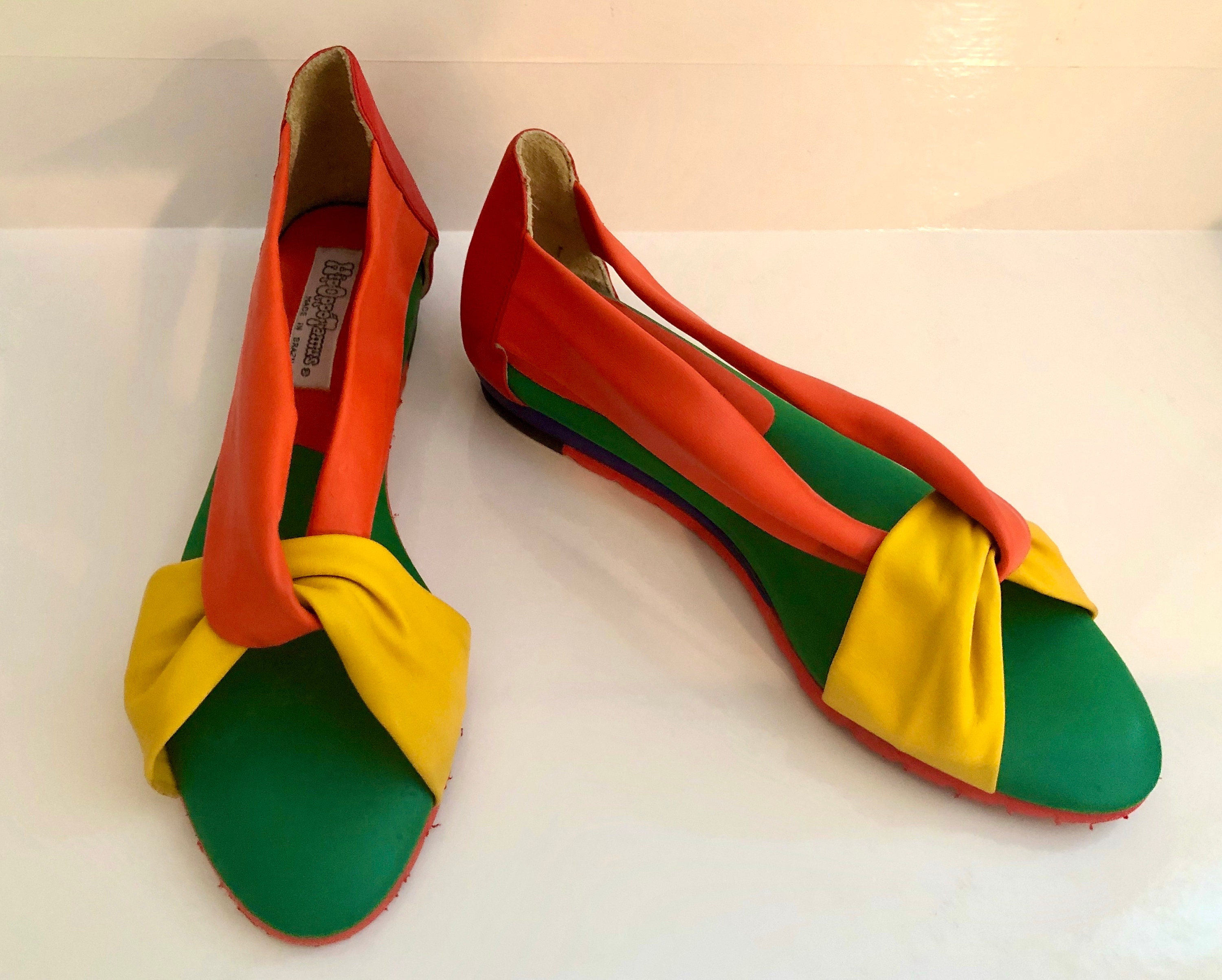 Vintage Hippopotamus of Brazil Bright Multicolored Leather