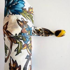 Vintage C1980s Totes Compact Nylon Blue Browns Beige Umbrella, Original Umbrella Cover & Labels