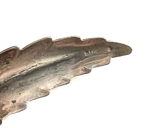 Vintage C1940s Extra Large Figural Leaf Brooch, S… - image 9