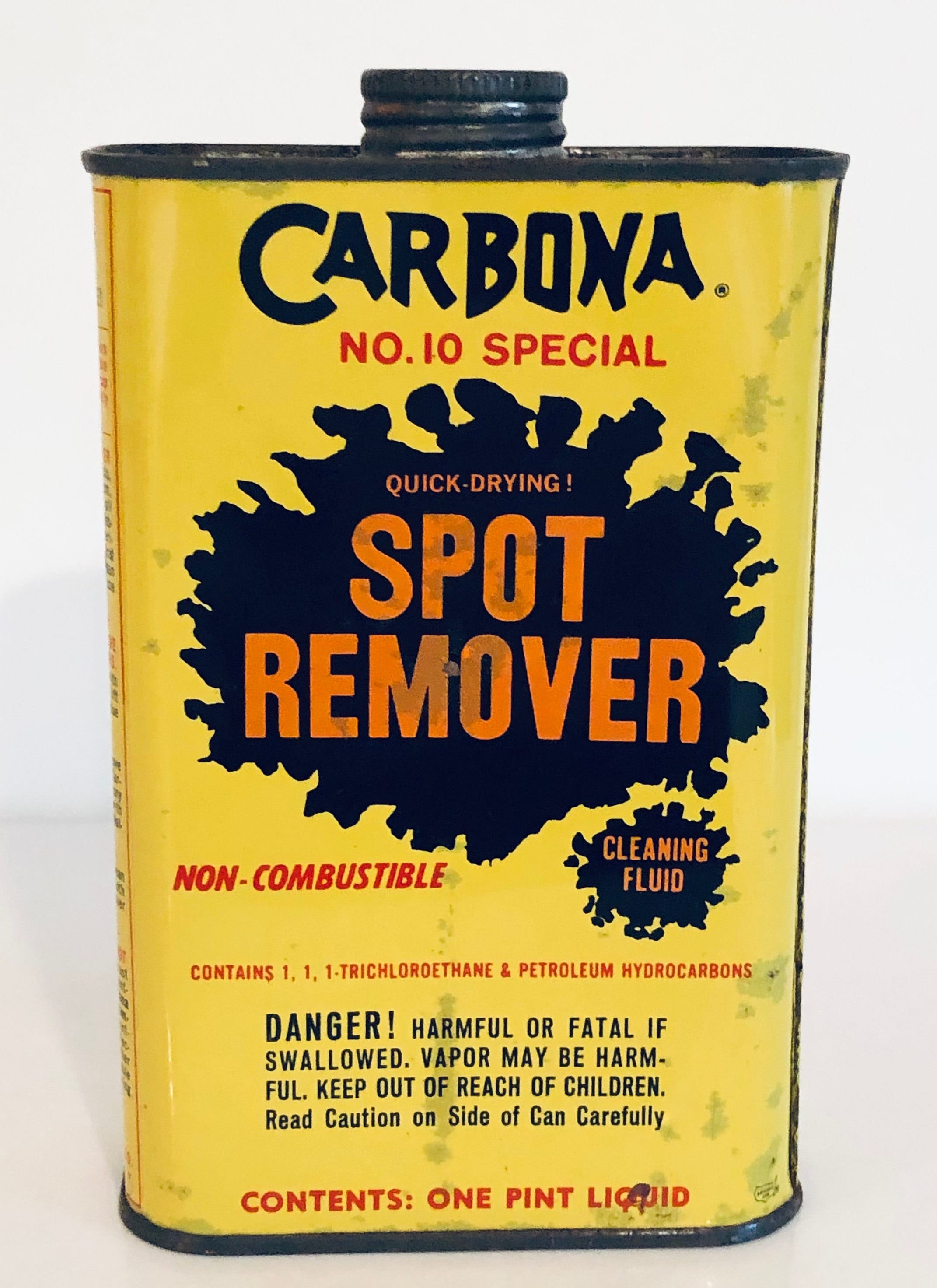 Rare Vintage C1960s Tin CARBONA No. 10 Special Spot Remover Cleaning Fluid,  Bold Advertising Graphics, Prop 