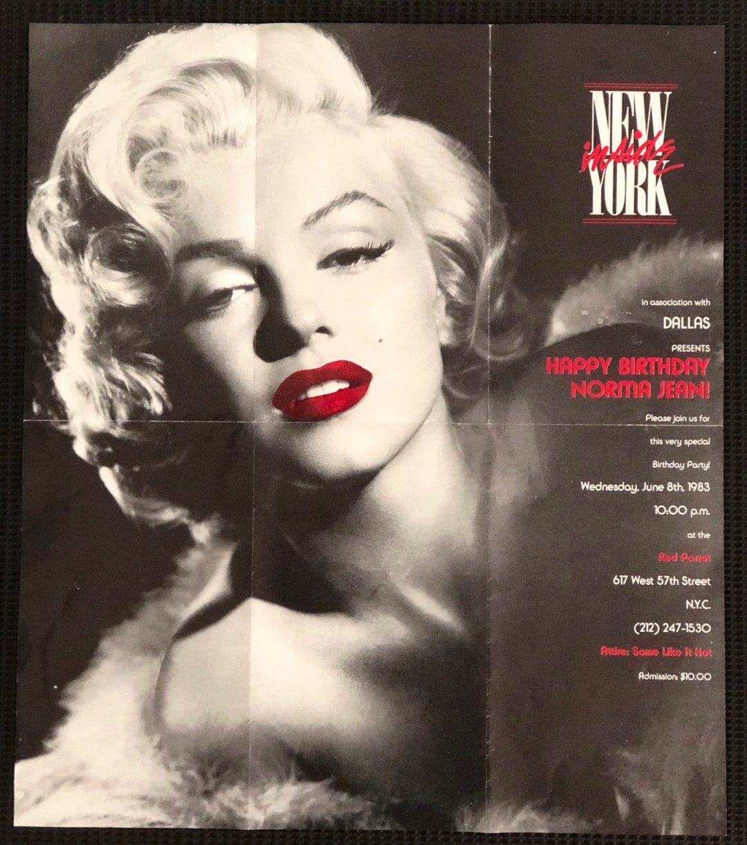 Extremely Rare Vintage 1983 Original MARILYN MONROE Poster