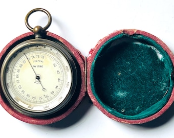 Vintage Lufft Pocket Barometer Altimeter C1960 | Chrome Plated