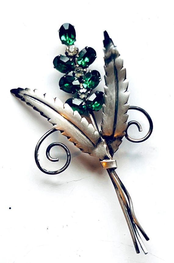 Vintage C1940s Extra Large Figural Leaf Brooch, S… - image 2
