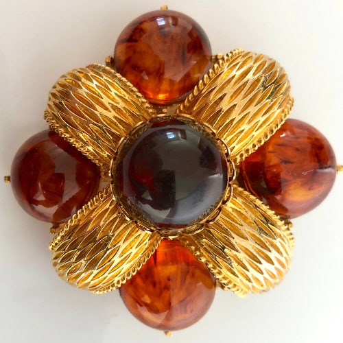Gorgeous CADORO Signed Vintage Bakelite Faux shops Tortoise Shell Brooch, Pin, Jewelry