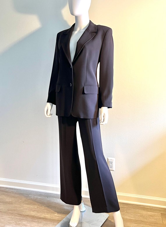 Vintage C1980s Max Mara Classic Brown Pantsuit, P… - image 2