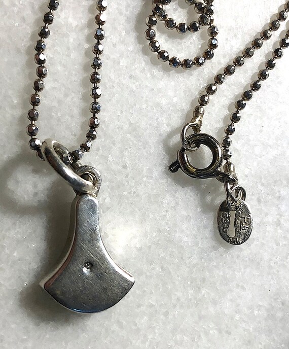 Native American Runningbear Vintage Navajo Turquoise Inlay Sterling Silver Necklace Native American Runningbear Vintage Navajo Turquoise Inlay Sterling Silver Necklace