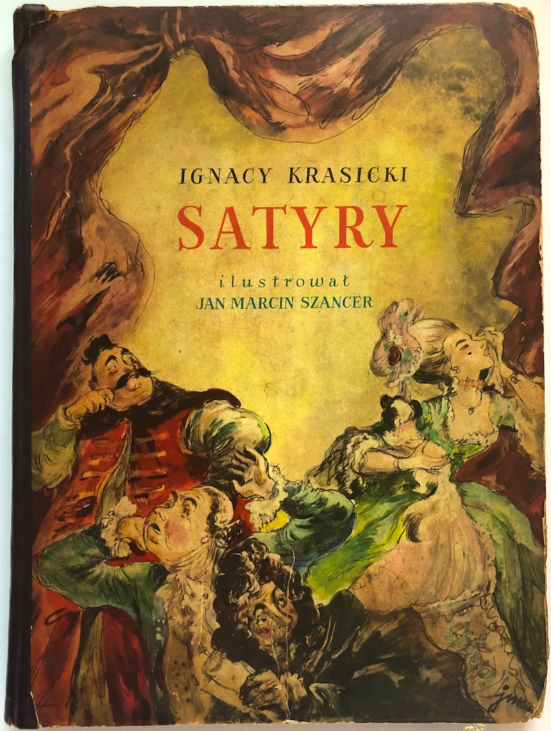 Satyry By Ignacy Krasicki, First Edition 1952 Polish Literature, 11 GORGEOUS 'Framed' Signed Intaglio Illustrations By Szancer image 1