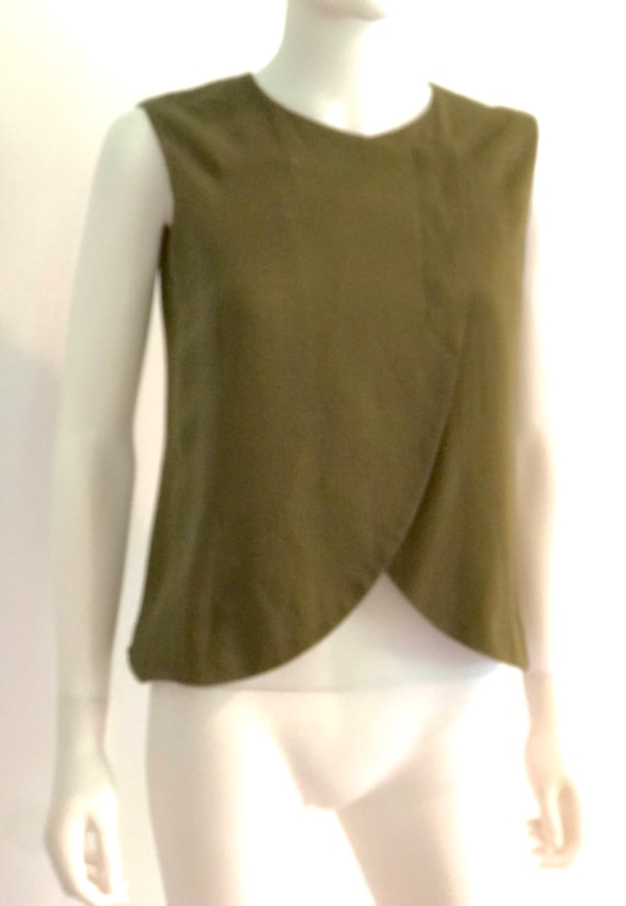 Vintage C1980s Anne Klein II Petites Pure Silk Oli