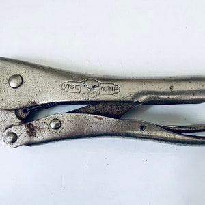 Vintage Petersen Vise Grip 5WR 7CR Curved Jaw Locking Pliers Dewitt USA