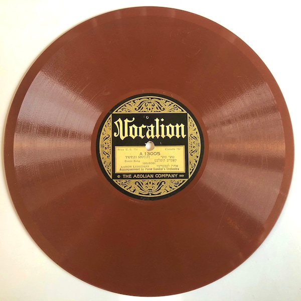 Antique Record Vocalion Red Shellac 10" 78 RPM, Aaron Lebedeff, Jewish Yiddish Music, Ich Bin A Border, Gegen A Weib