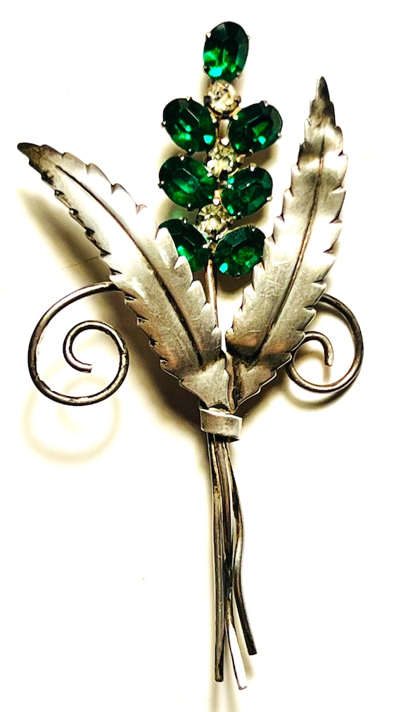 Vintage C1940s Extra Large Figural Leaf Brooch, S… - image 4