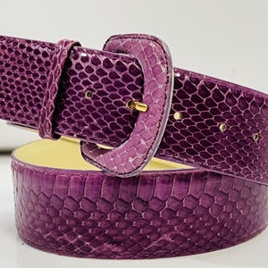 Vintage C1980s Violet Purple Genuine Snakeskin Exotic Skin  display picture 3