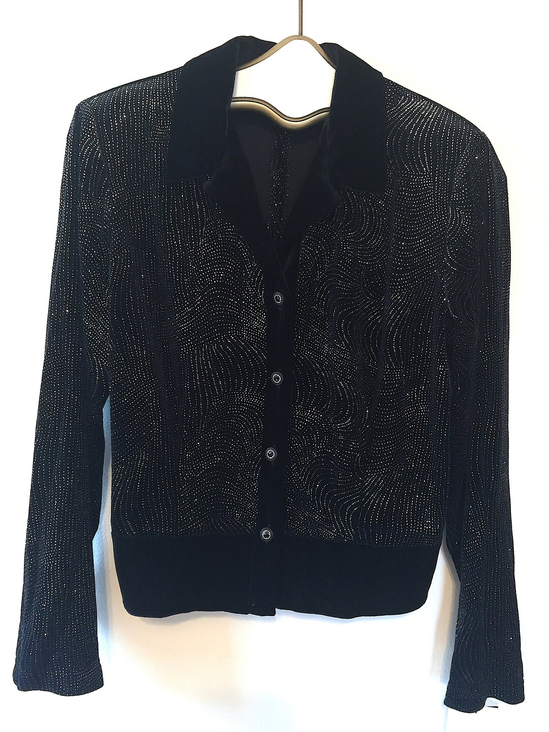 80s Vintage Black Velvet Mini Dress. Tight and Flattering