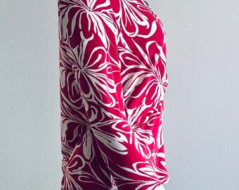 Vintage C1990s BCBG Max Azria Red & off White V Neck