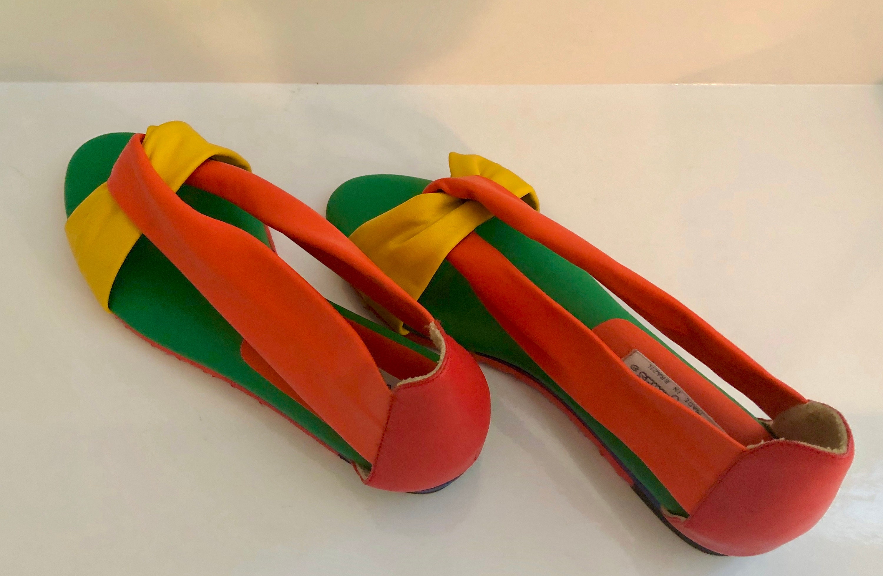 Vintage Hippopotamus of Brazil Bright Multicolored Leather