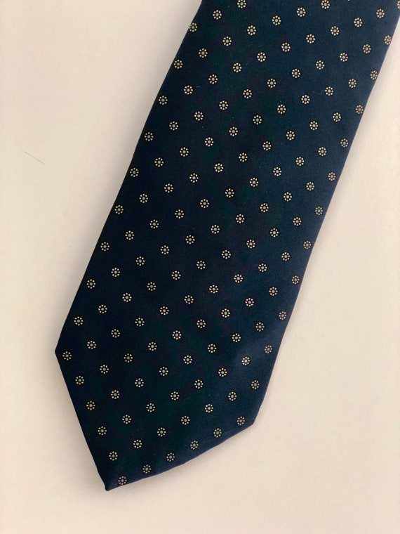Vintage Upscale Classic Pure Silk Neck Tie, Navy,… - image 3