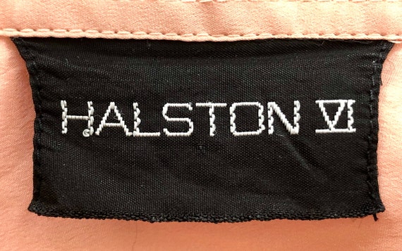 Vintage 1980s Halston VI Long Sleeve Peach Light … - image 10