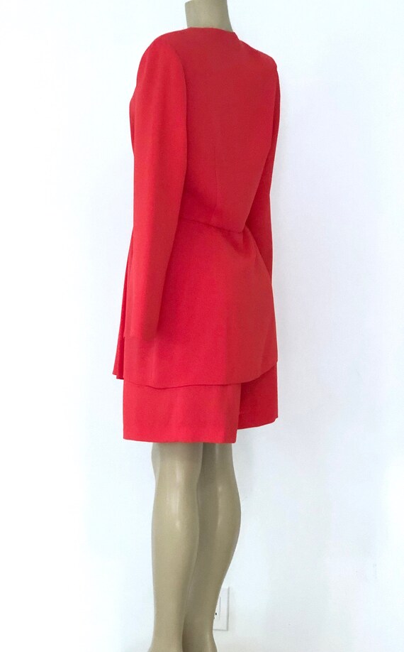 Vintage 1980s Formal Coral Orange Cocktail Dress … - image 7