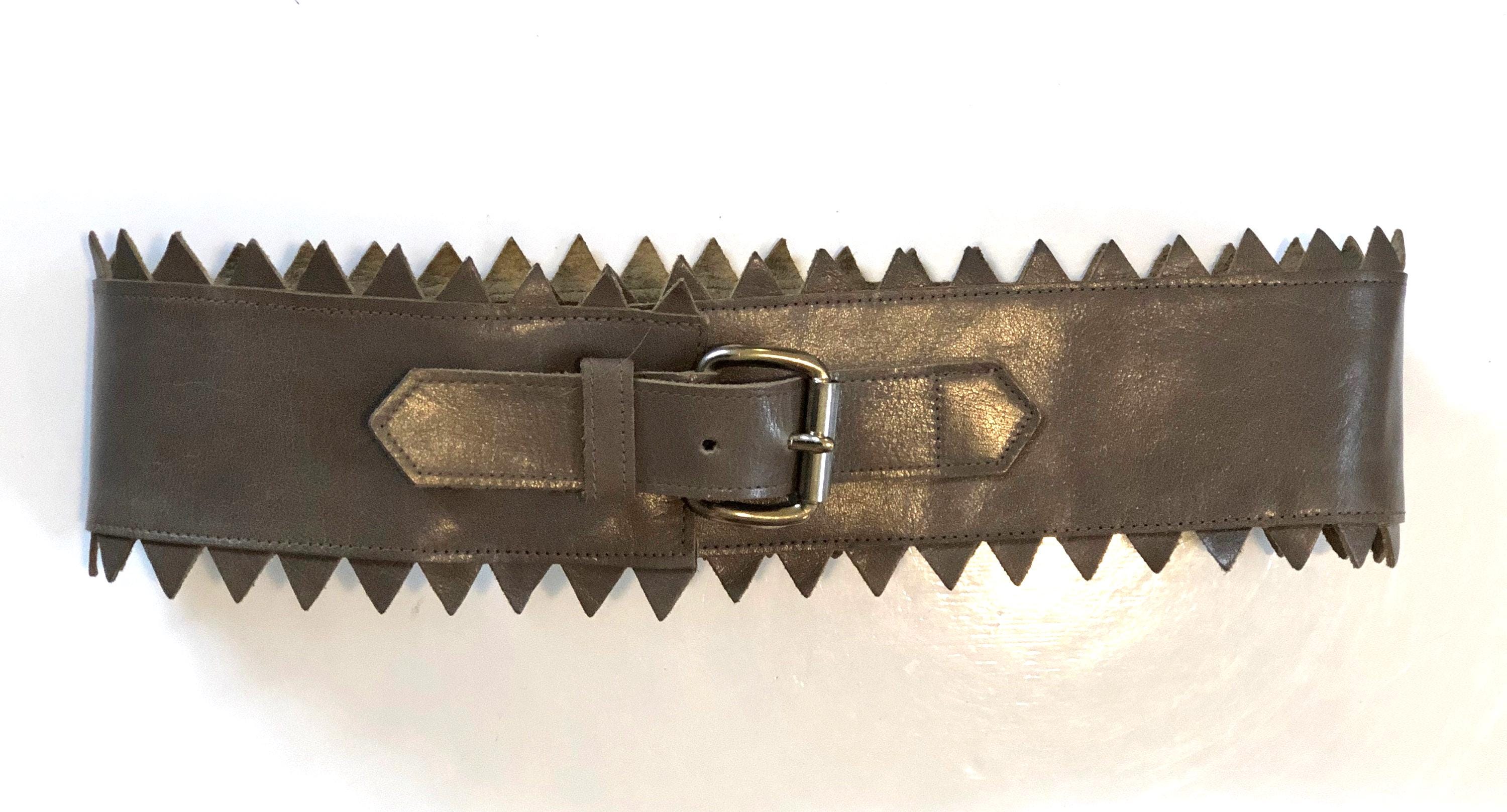 Exceptional Rare SANDY DUFTLER Gray Leather Belt With  display picture 2