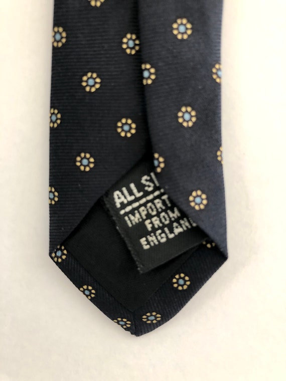 Vintage Upscale Classic Pure Silk Neck Tie, Navy,… - image 6