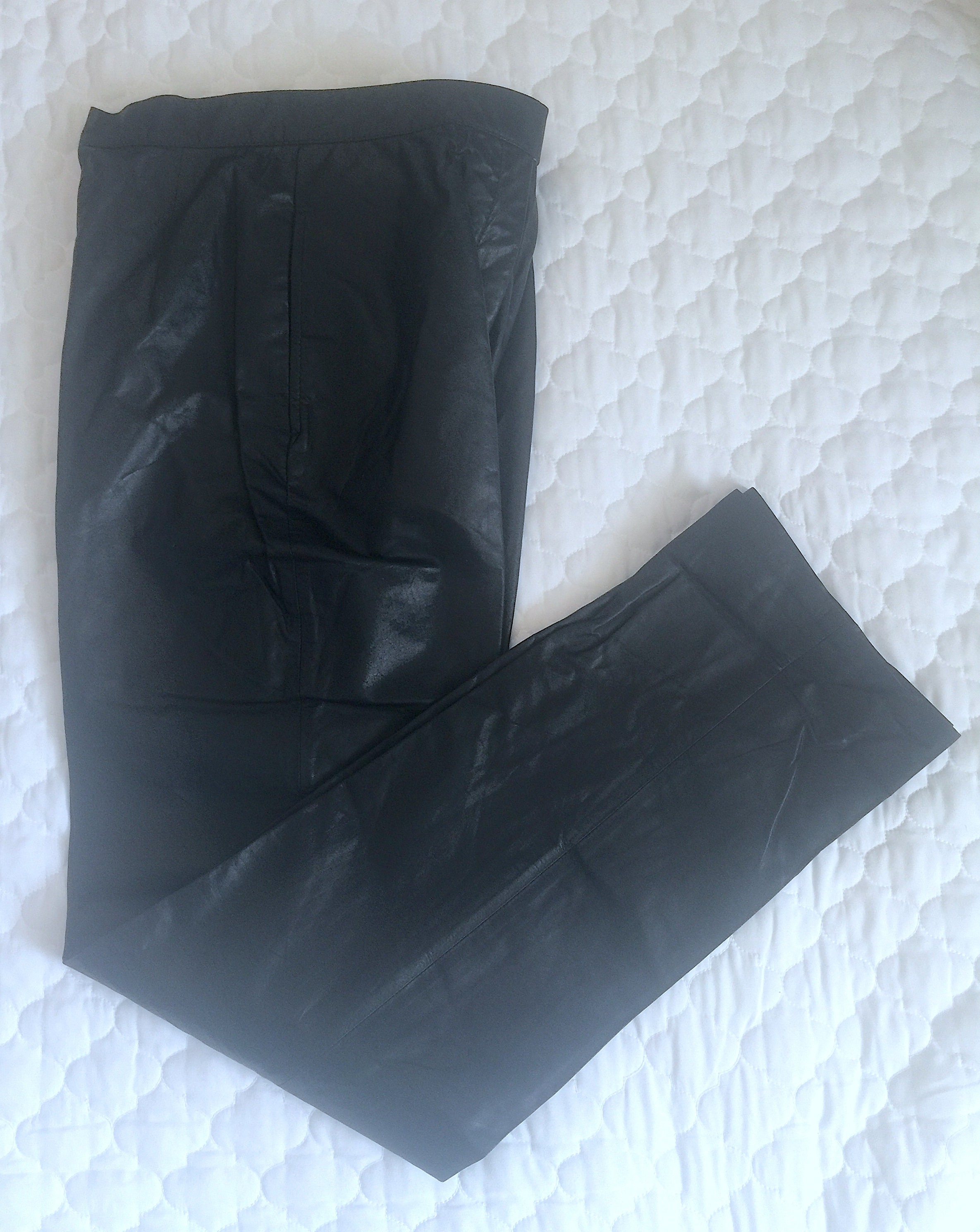 100% Genuine Top Grain Leather Pants Slacks Trousers Navy - Etsy