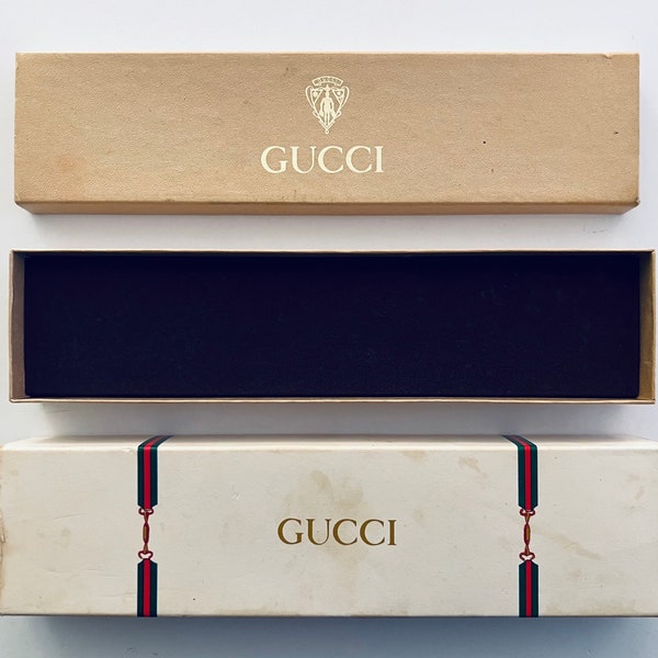 Vintage GUCCI Bracelet Watch Jewelry Presentation Box, With Original Inner & Outer Box