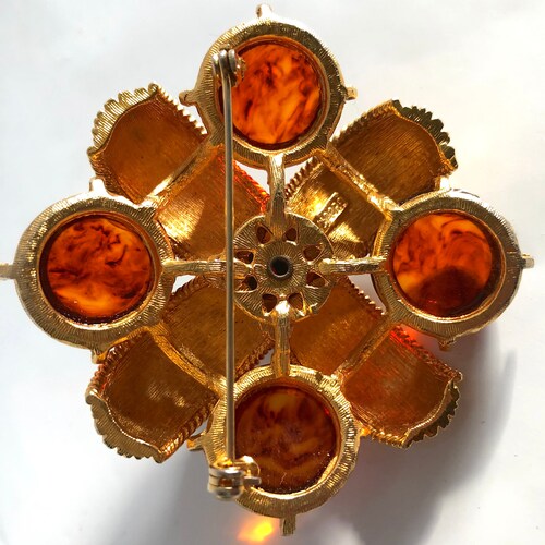 Gorgeous CADORO Signed Vintage Bakelite Faux shops Tortoise Shell Brooch, Pin, Jewelry