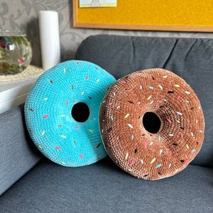 Donut pillows in PDF download, big donut pillows made of crochet, and pillows for home décor image 7