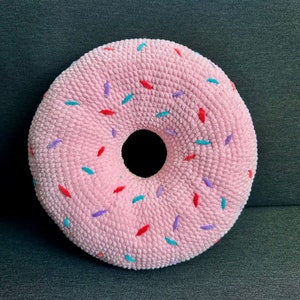 Donut pillows in PDF download, big donut pillows made of crochet, and pillows for home décor image 6